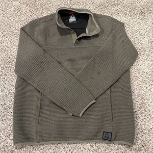 Gerry Men's Large Olive Green Ottoman 1/4 Snap Button Lightweight Pullover